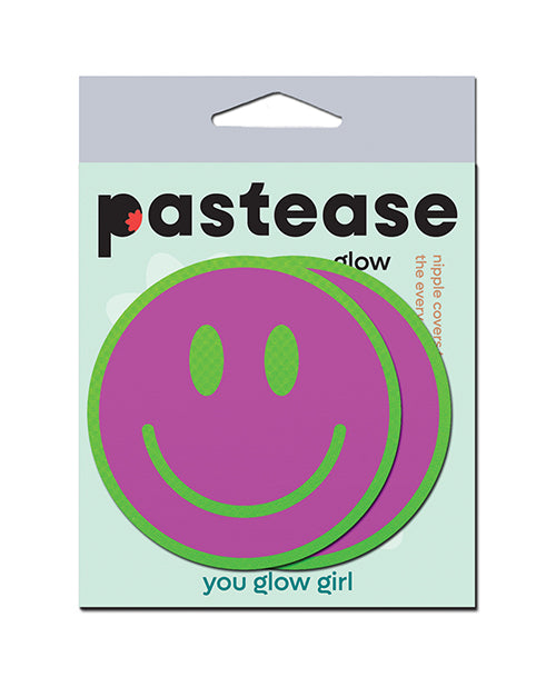 Pastease Neon Green Glow-in-the-Dark Smiley Face - Pink O/S
