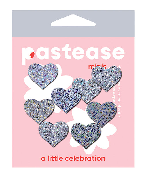 Pastease Mini Glitter Hearts - Silver Pack of 8