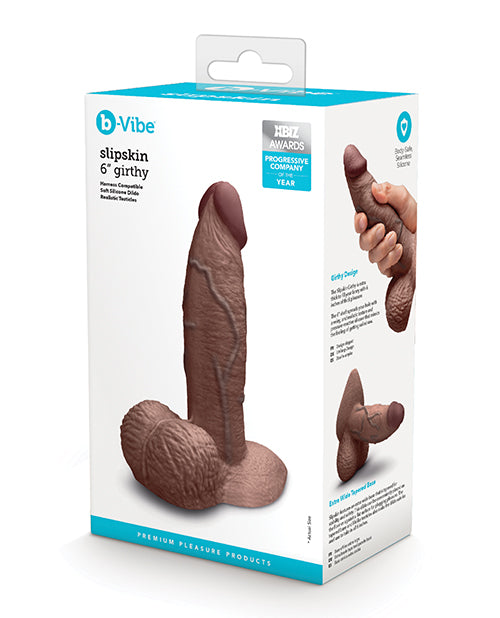 b-Vibe Slipskin 6" Girthy - Brown