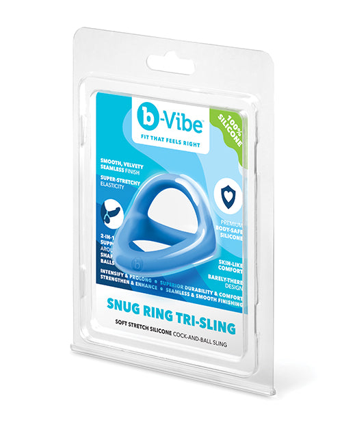 b-Vibe Snug Ring Tri-Sling Soft Stretch Silicone Cock-and-Ball Sling
