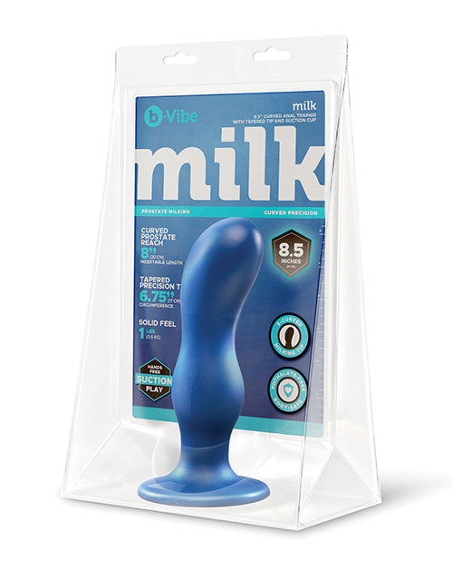 b-Vibe Milk 8.5 Inch Curved XXL Anal Trainer with Tapered Tip and Suction Cup