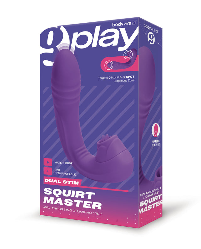 Bodywand G-Play Dual Stim Thrusting & Licking Squirt Master - Purple