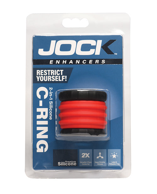 Curve Toys Jock 2-in-1 Silicone Cock Ring - Red