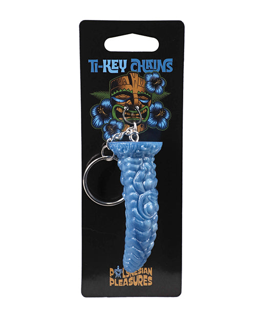 Polynesian Pleasures TI-Key Chains - Wai Lealea - Water Idol - Ocean Blue