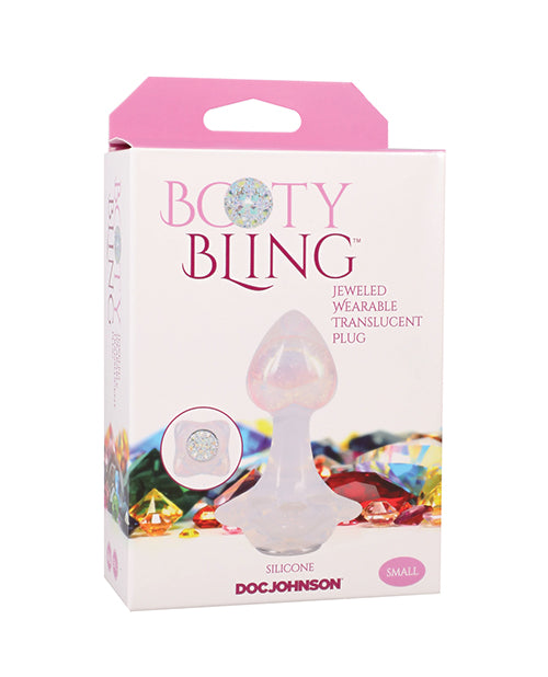 Booty Bling Jeweled Wearable Translucent Silicone Plug - Small