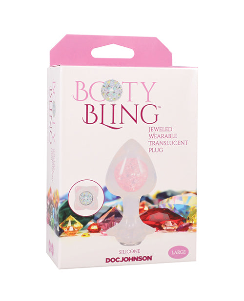 Booty Bling Jeweled Wearable Translucent Silicone Plug - Large