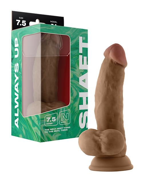 Shaft Model N Flexskin Liquid Silicone 7.5" Side Curve Dong w/Balls - Oak