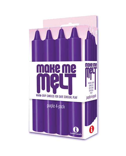 The 9'S Make Me Melt Sensual Warm-Drip Candles - Purple Pack of 4