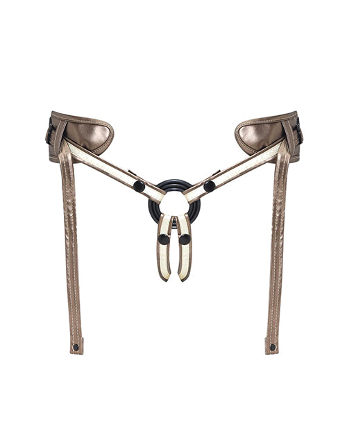 Strap On Me Leatherette Desirous Harness - O/S Metallic Bronze