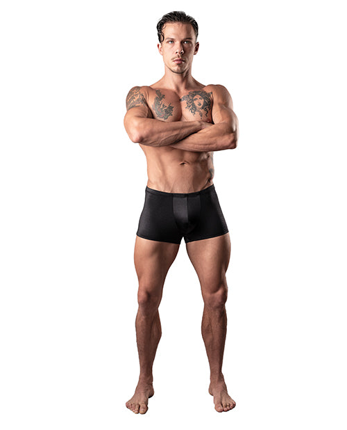 Male Power Satin Lycra Boxer Black Medium