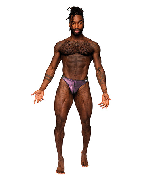 Hocus Pocus Stretch Poly Spandex Uplift Bong Thong Purple S/M