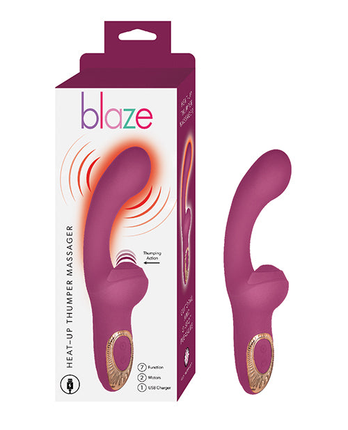 Blaze Heat Up Thumper Massager - Eggplant