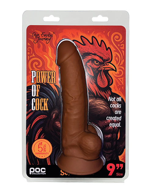 Power of Cock 9" Dildo - Brown
