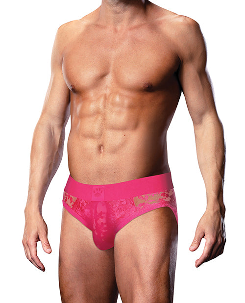 Prowler Lace Open Back Brief - Pink MD