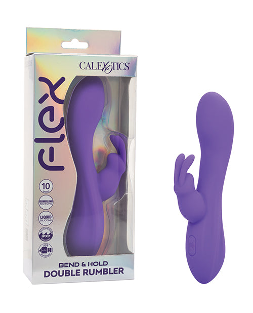 Flex Bend & Hold Double Rumbler Rabbit Massager - Purple