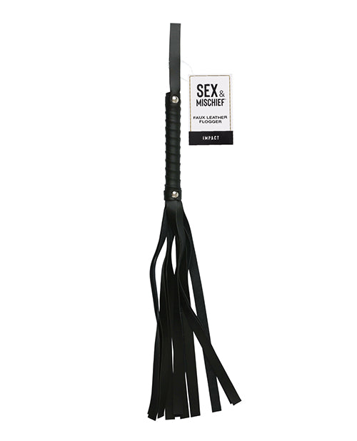 Sex & Mischief Faux Leather Flogger - Black