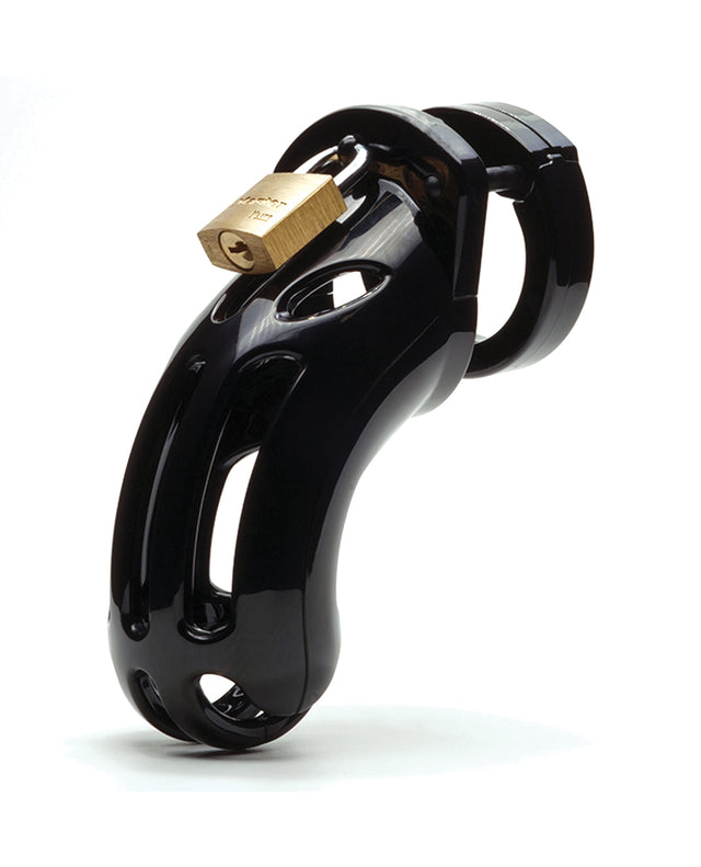 The Curve 3 3/4" Curved Cock Cage & Lock Set - Black