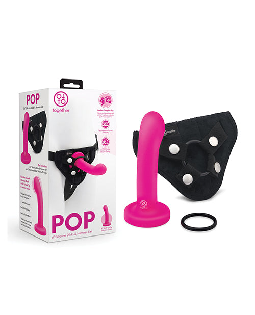 Together Pop 5.5 Silicone Dildo & Harness Set