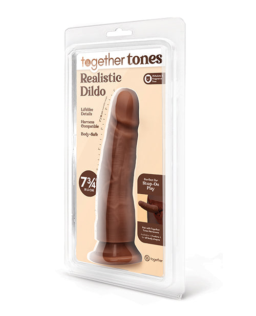 Together 7.75" Realistic Dildo - Dark