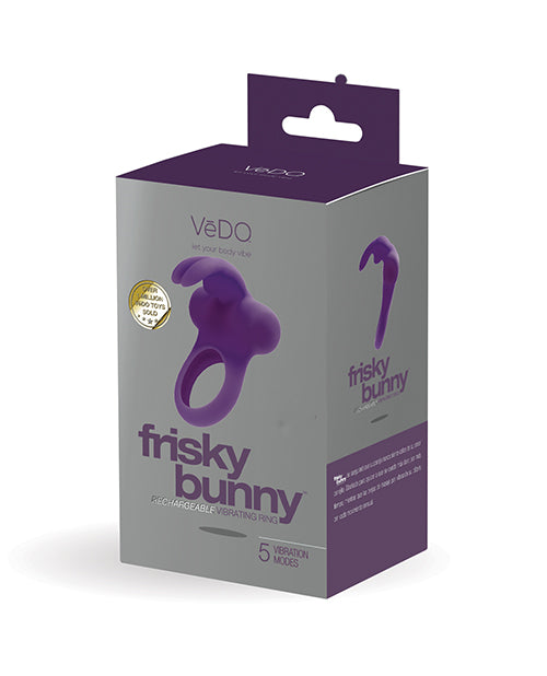 VeDO Frisky Bunny Rechargeable Vibrating Ring - Perfectly Purple