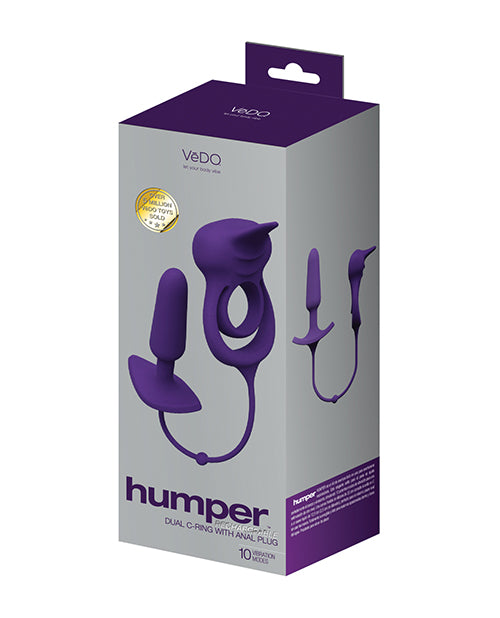 VeDO Humper Rechargeable Dual C-Ring w/Anal Plug - Purple