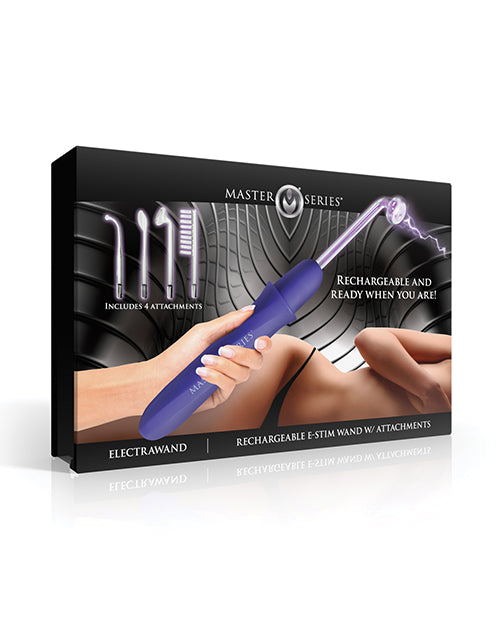 Master Series Elektrawand Rechargeable Violet Wand w/Attachments - Purple