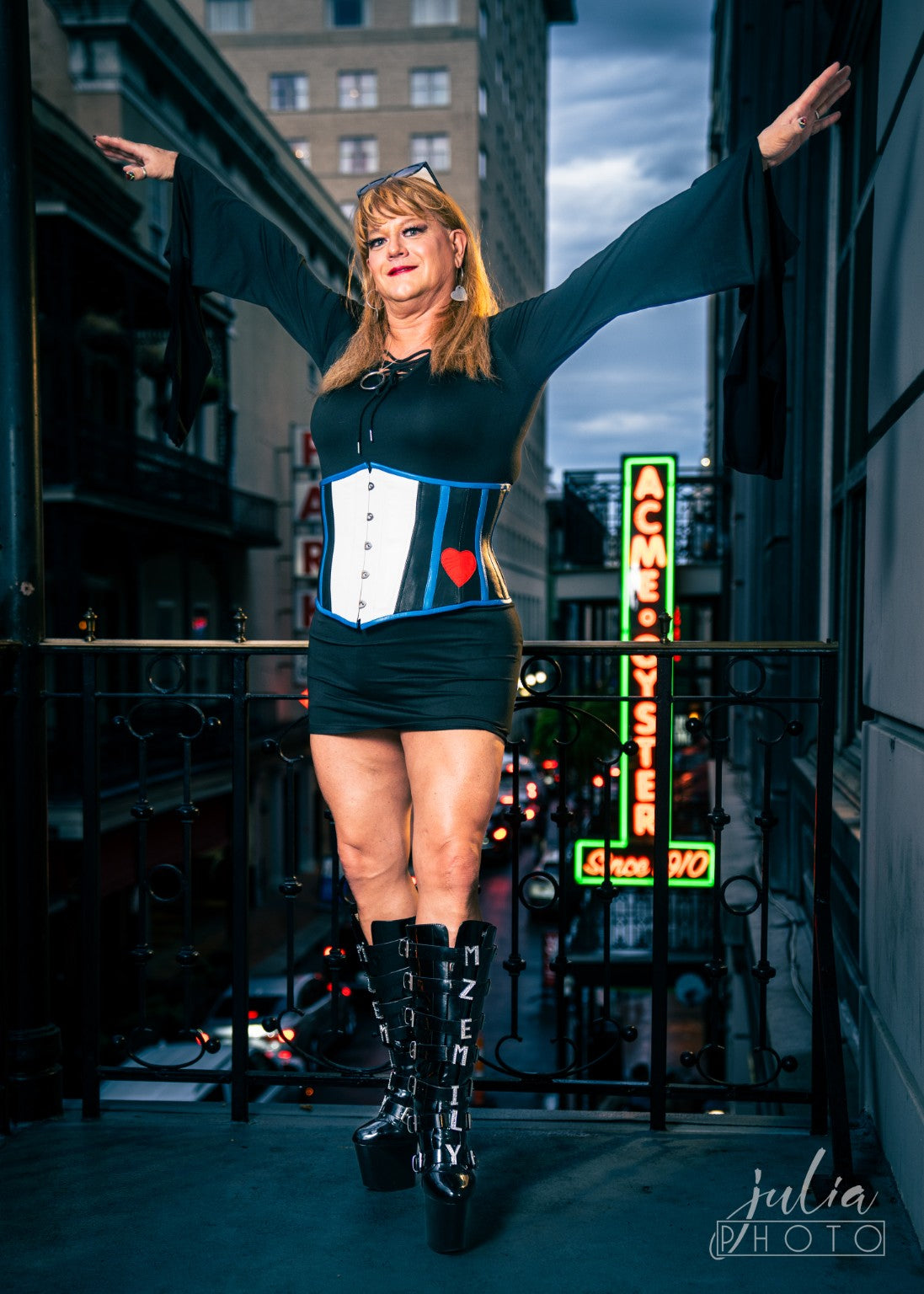 Mz Emily in her signature boots